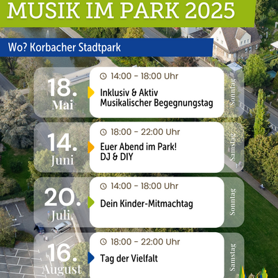 Bild vergrößern: Flyer Musik im Park 2025
