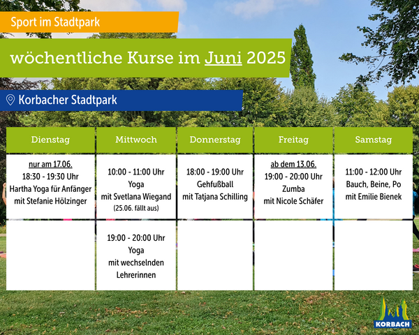 Bild vergrößern: Kursangebote Juni 2025