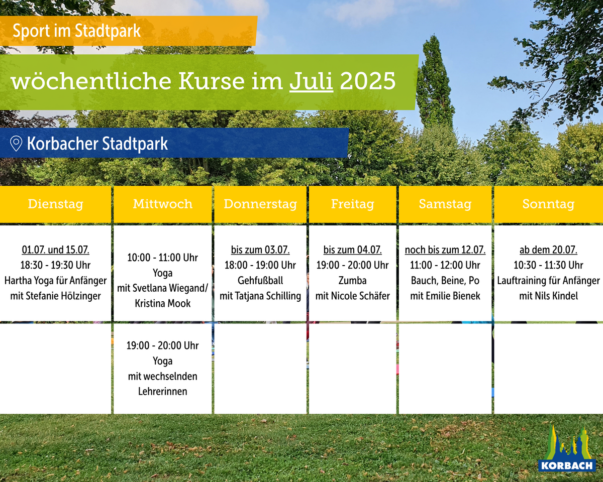 Kursangebote Juli 2025