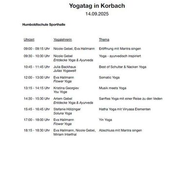 Bild vergrößern: Programm Yogatag 4