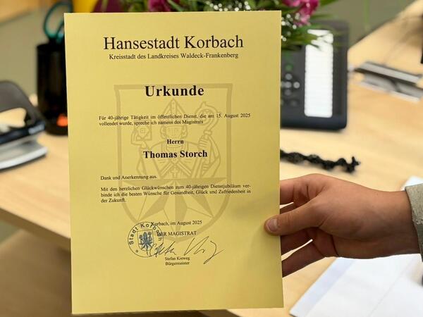 Bild vergrößern: 40 Jahre im Dienst der Hansestadt Korbach
