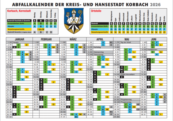 Bild vergr&ouml;&szlig;ern: Symbolbild Abfallkalender 2026